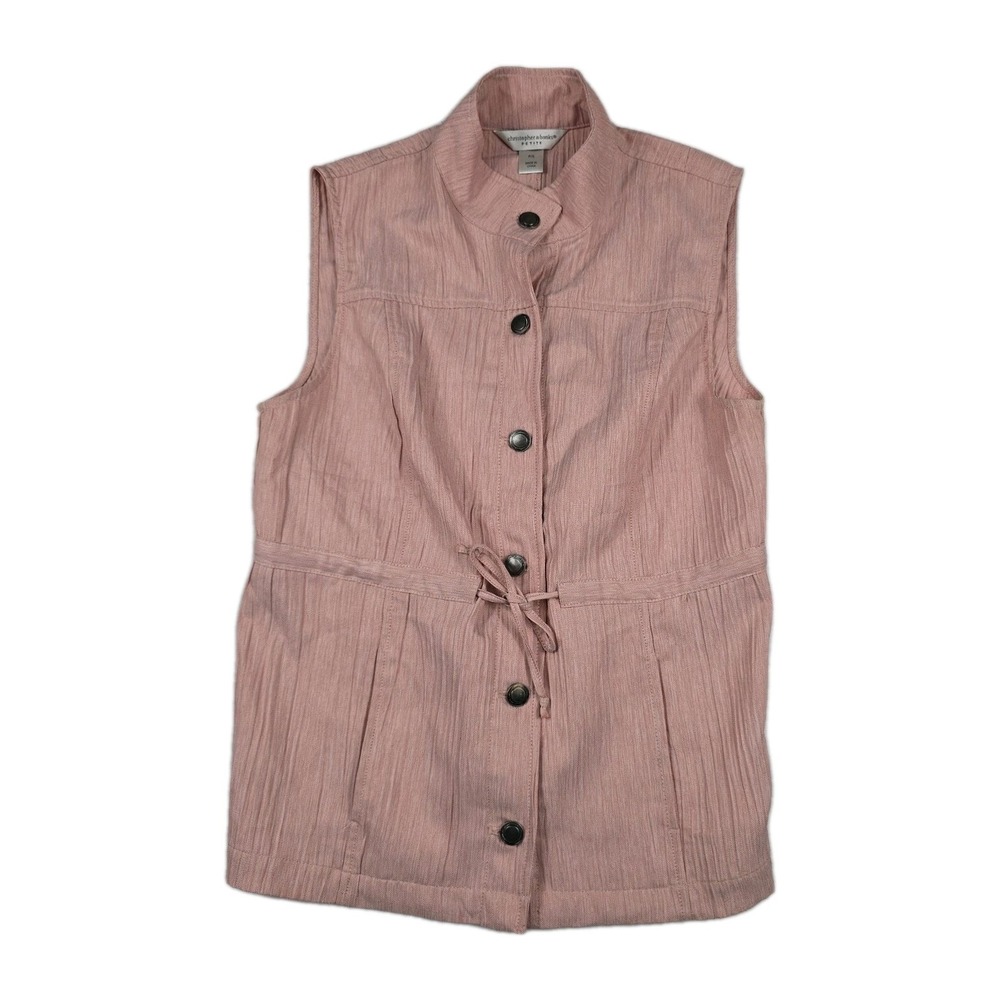 Christopher Banks Petites Women's Size Small Pink Sleeveless Vest Tie Front